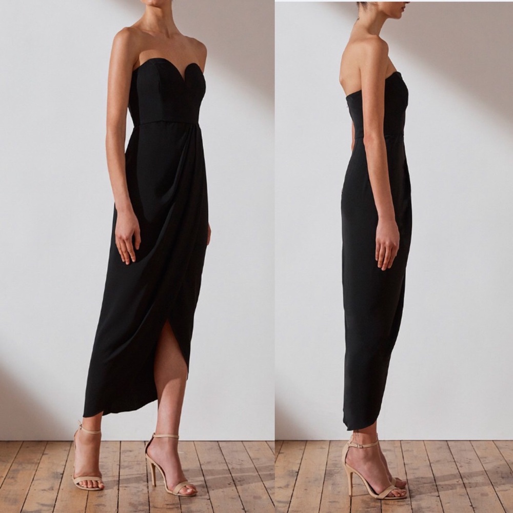 Shona Joy Core U Wire Bustier Draped Dress US 4 - Picture 2 of 4